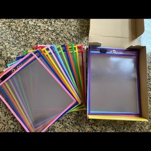 25 Colorful Dry Erase Pockets